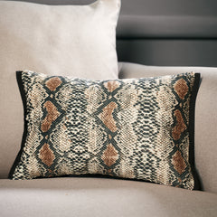 Snake Print Velvet Rectangular Cushion Cover