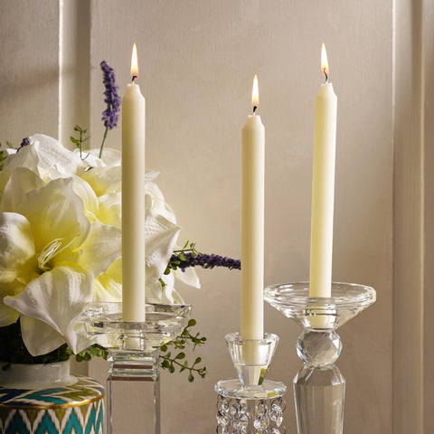 Set of 8 White Serene Taper Candles