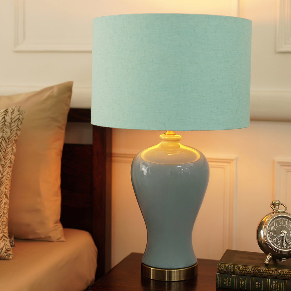 Light Blue Ceramic Lamp Stand (without shade)