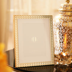 Gold Plated Patterned Metal Photo Frame - Large