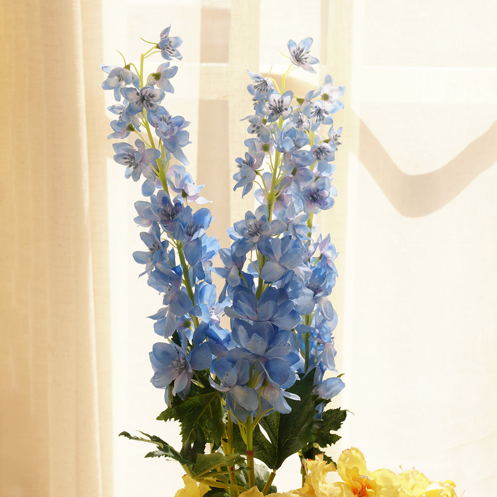 Dark Blue Faux Delphinium Spray Single
