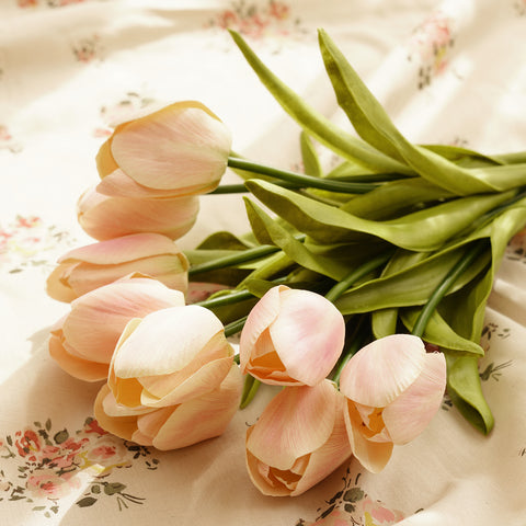 Yellow Faux Tulip Spray Single
