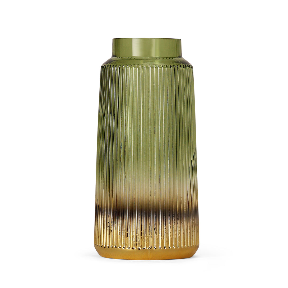 Shop Green Ribbed Glass Vase - Medium - at Best Price Online in India