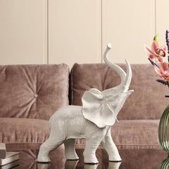 White Polyresin Elephant Figurine