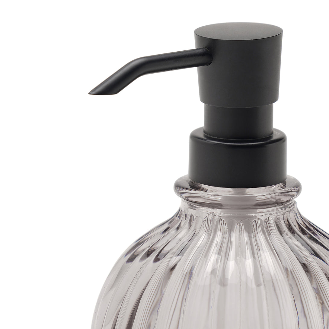 Shop Black Ribbed Glass Soap Dispenser - at Best Price Online in India