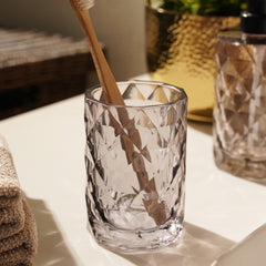 Black Prism Texture Glass Toothbrush Holder