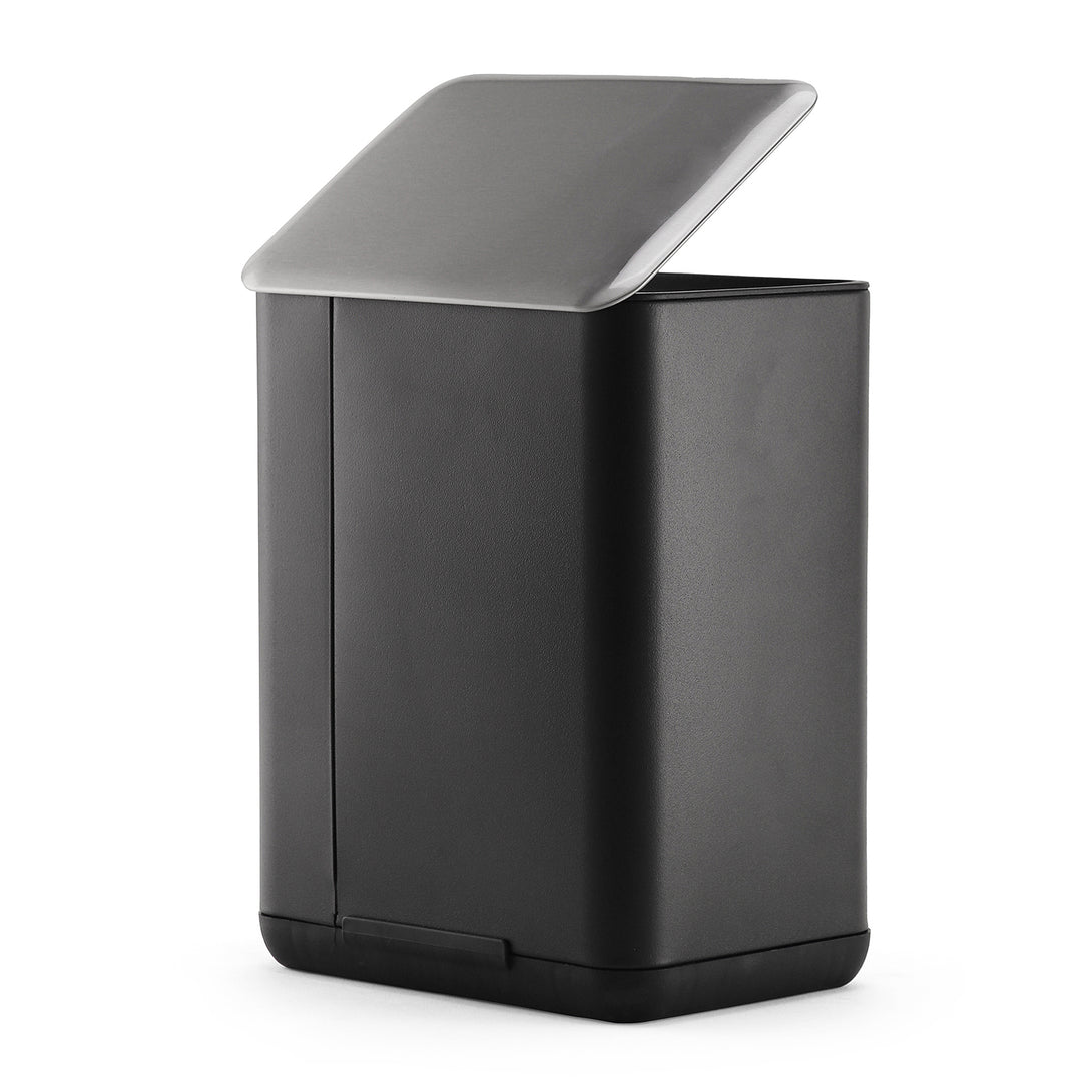 Shop Black Iron Pedal Rectangular Dustbin with Lid - Small - at Best ...