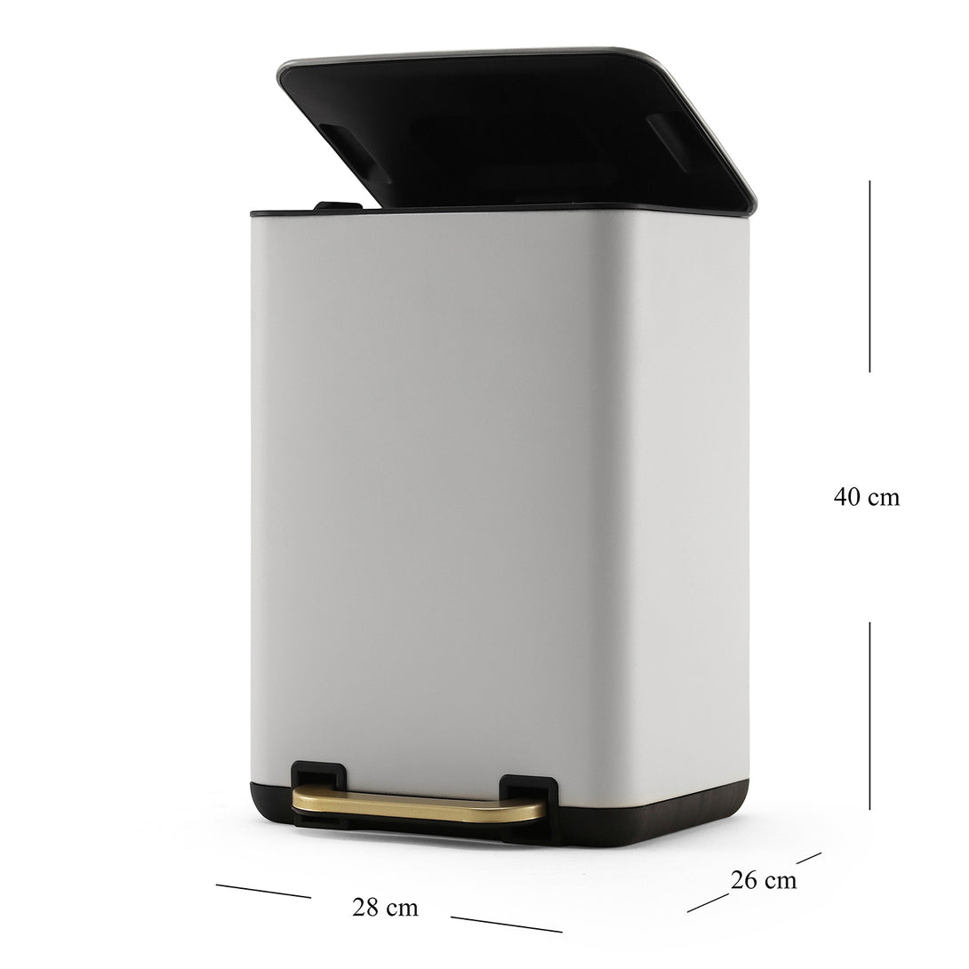 Shop White Iron Pedal Rectangular Dustbin With Lid - Large - at Best ...