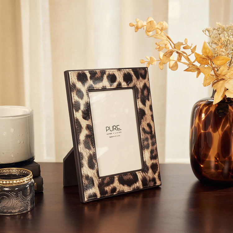Shop Leopard Print Faux Leather Photo Frame Small - at Best Price ...