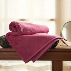 Dark Pink Cotton Bath Towel