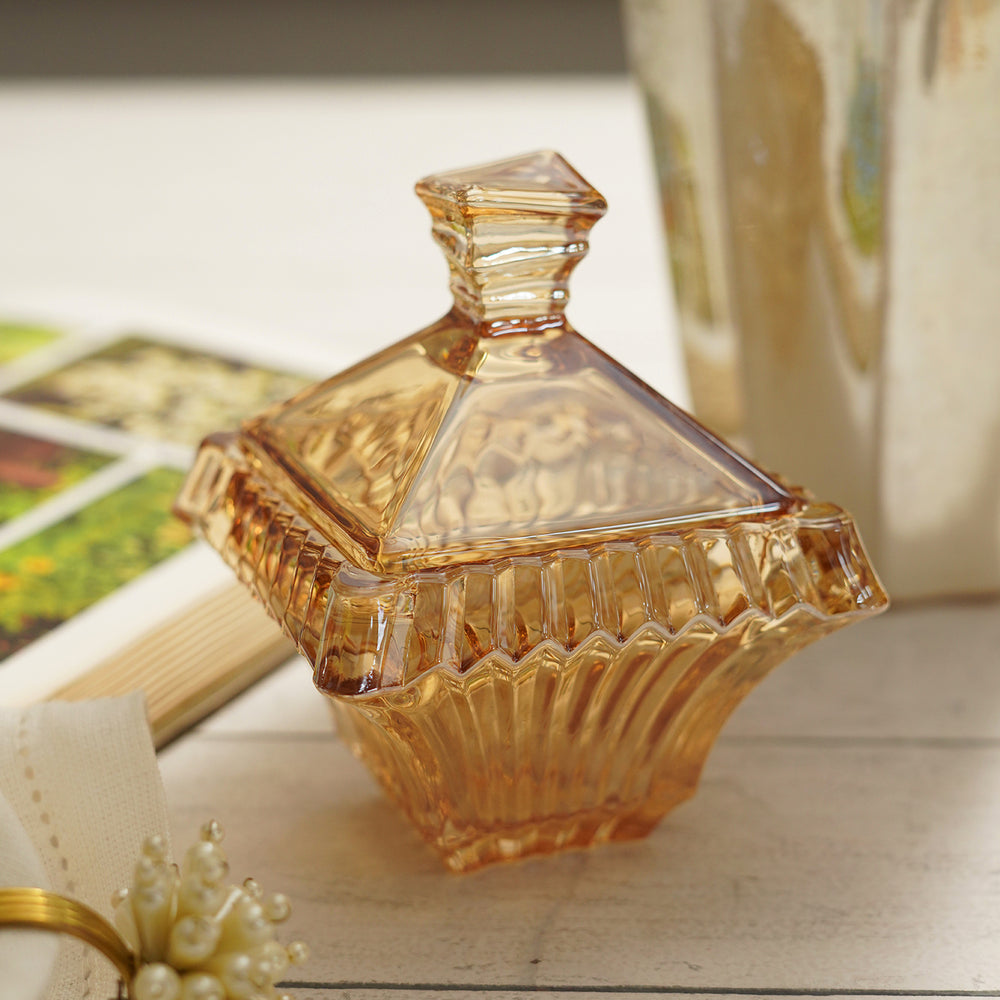 Gold Glass Candy Jar - Small