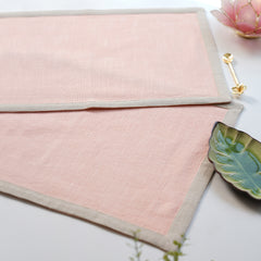 Set Of 2 Pink Cotton Placemats