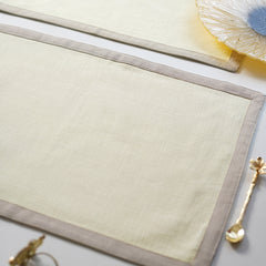 Set Of 2 Light Yellow Cotton Placemats