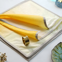 Set Of 4 Yellow Ombre Cotton Napkins