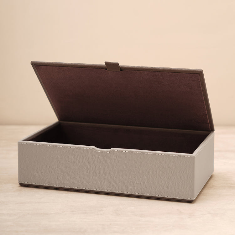 Shop Beige Faux Leather Box with Lid - Large - at Best Price Online in ...