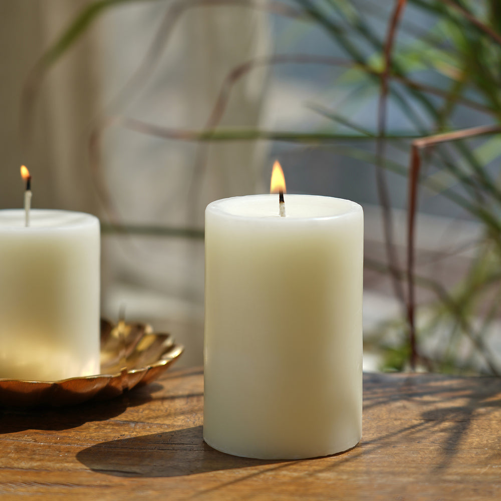 White Peony Blush Pillar Candle - Large