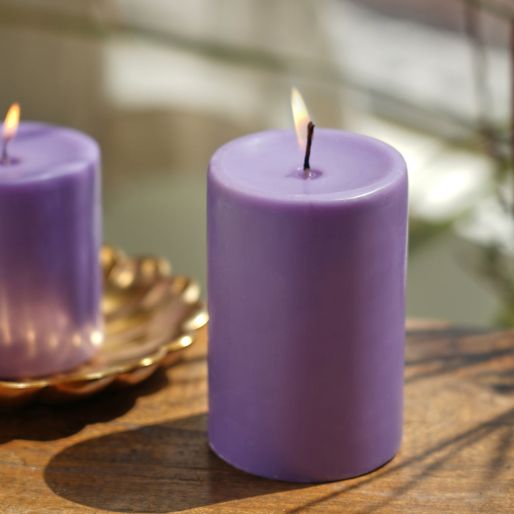 Purple Soft Cashmere Pillar Candle - Large