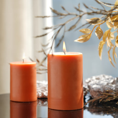 Orange Vanilla Fluer Pillar Candle - Large