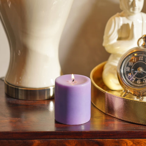 Purple Soft Cashmere Pillar Candle - Medium