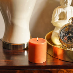Orange Vanilla Fluer Pillar Candle - Medium