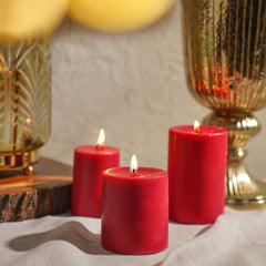 Red Vanilla Fluer Pillar Candle - Medium