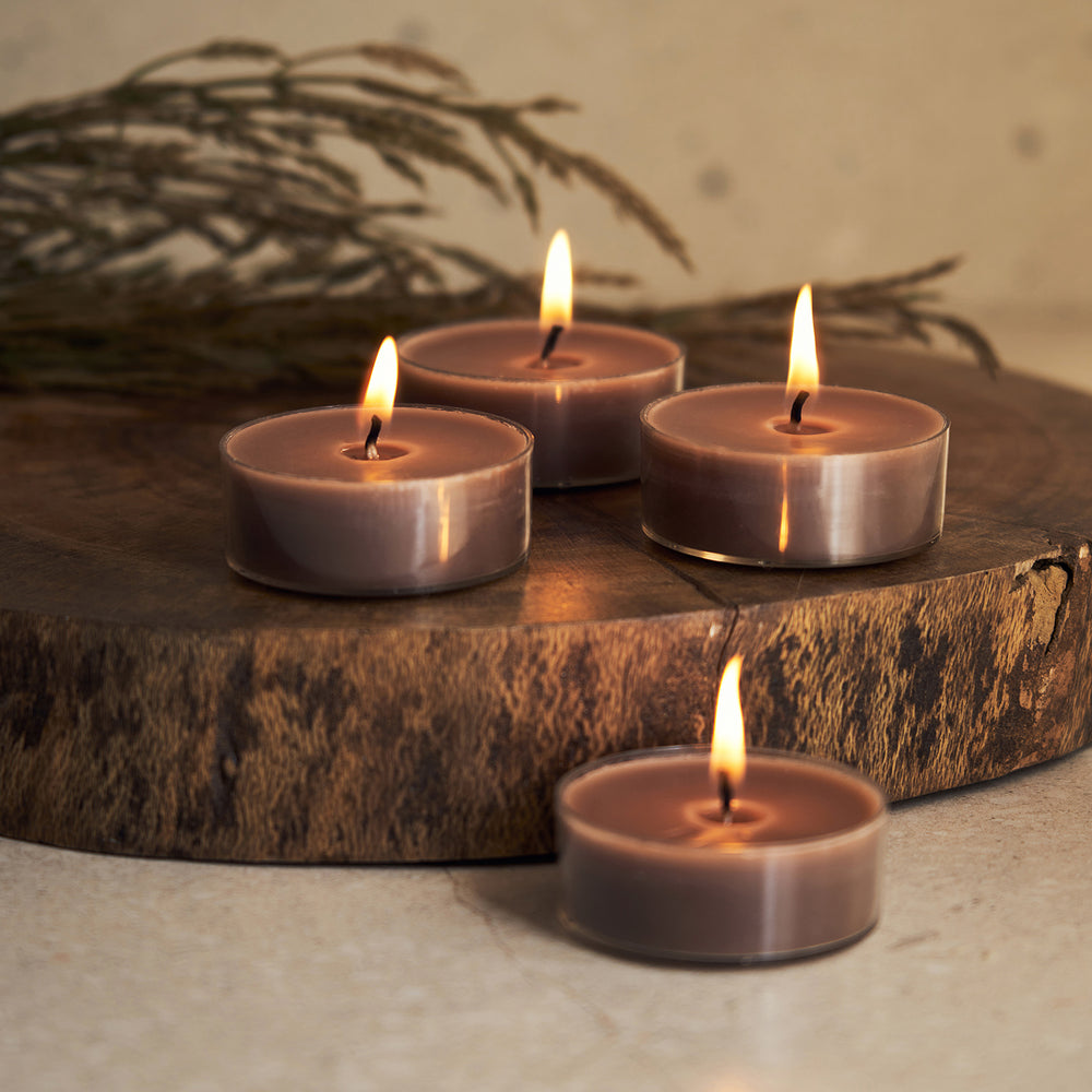 Set Of 4 Brown Moments Of Eternity Tealights - Large
