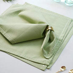 Set of 4 Green Cotton Napkins