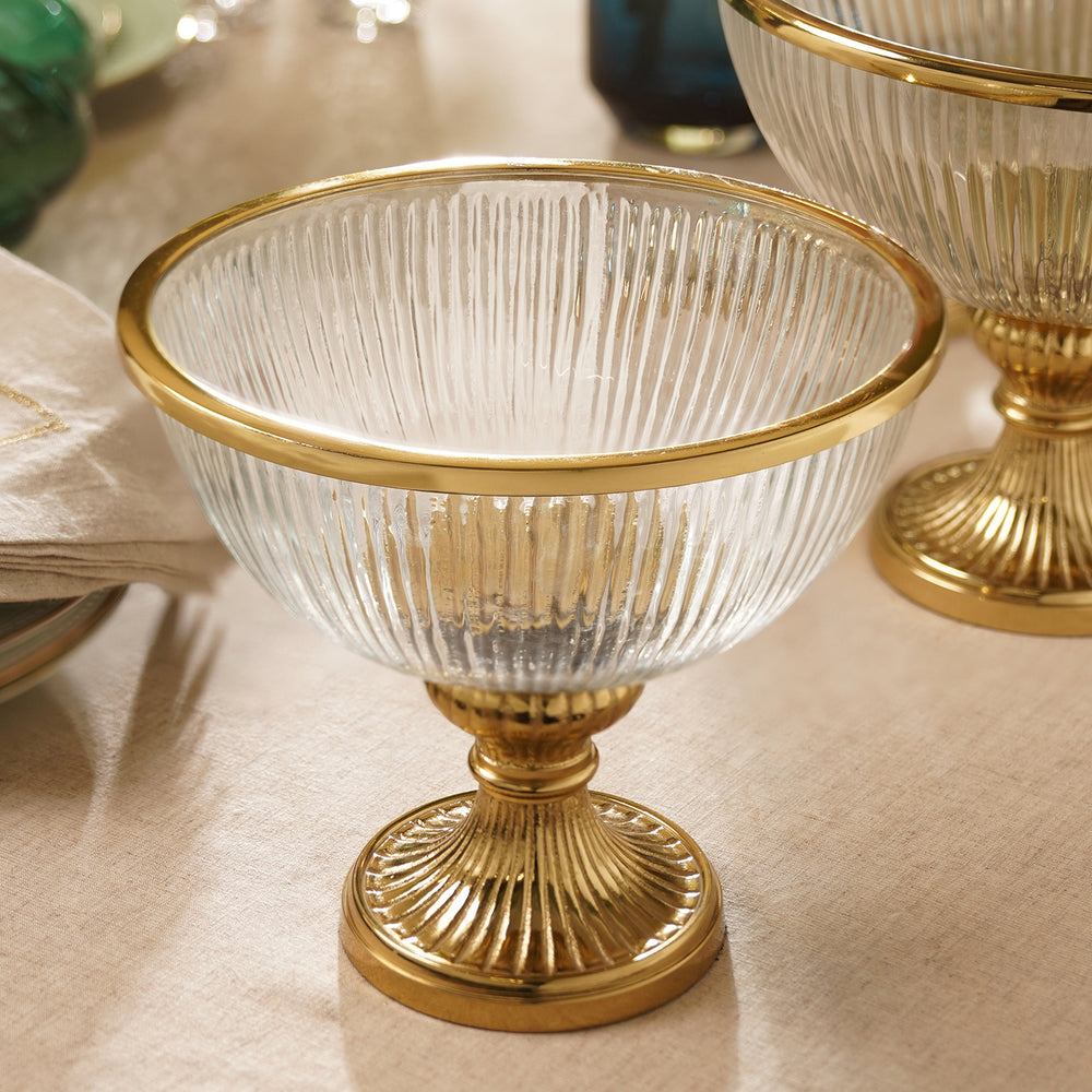 Clear Ribbed Glass Bowl