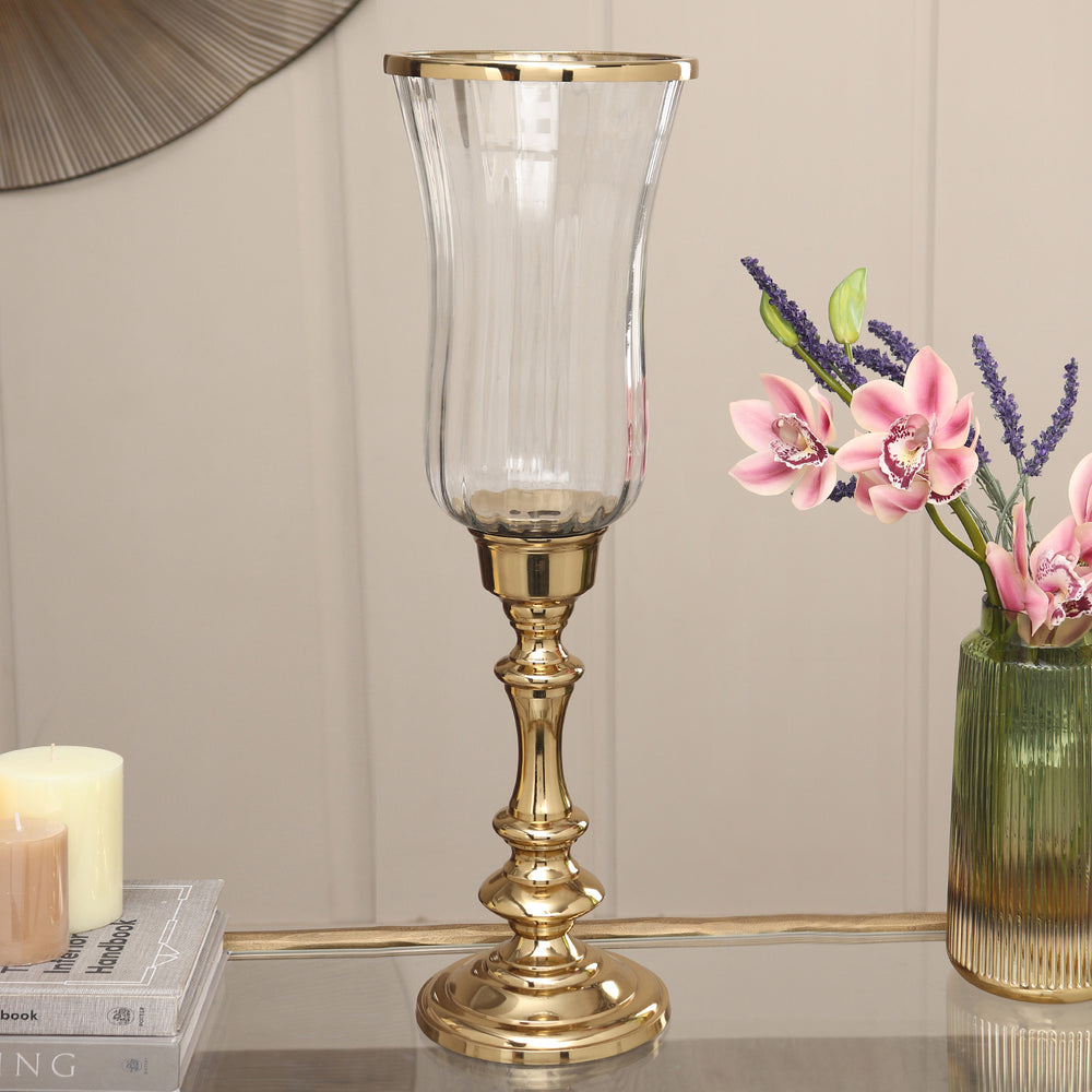 Clear Tall Glass Hurricane - Large