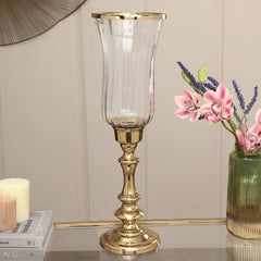 Clear Tall Glass Hurricane - Large