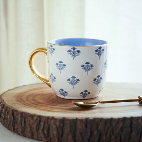 Blue Floral Design Senorita Coffee Mug