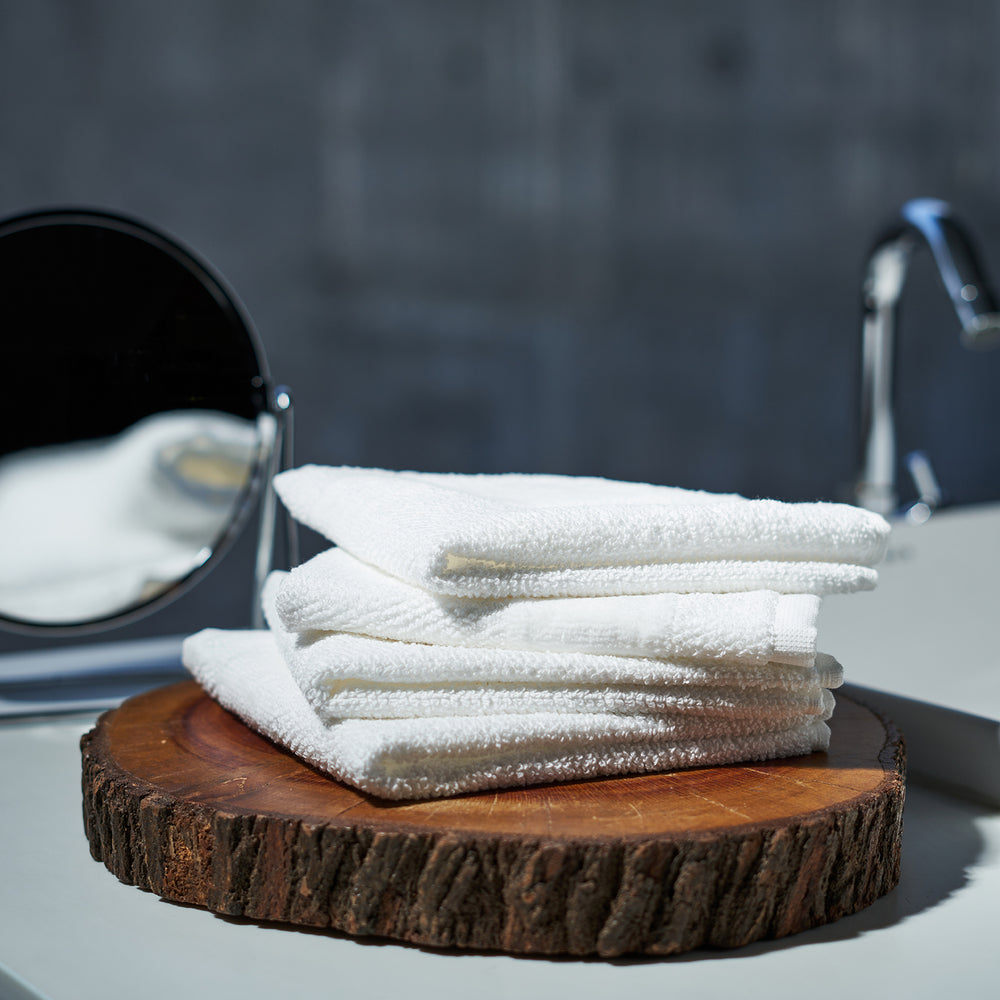 Set Of 8 White Cotton Face Towel