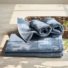 Set Of 4 Indigo Cotton Hand Towel