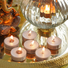 Set of 24 Grey White Jasmine T-Light Candles