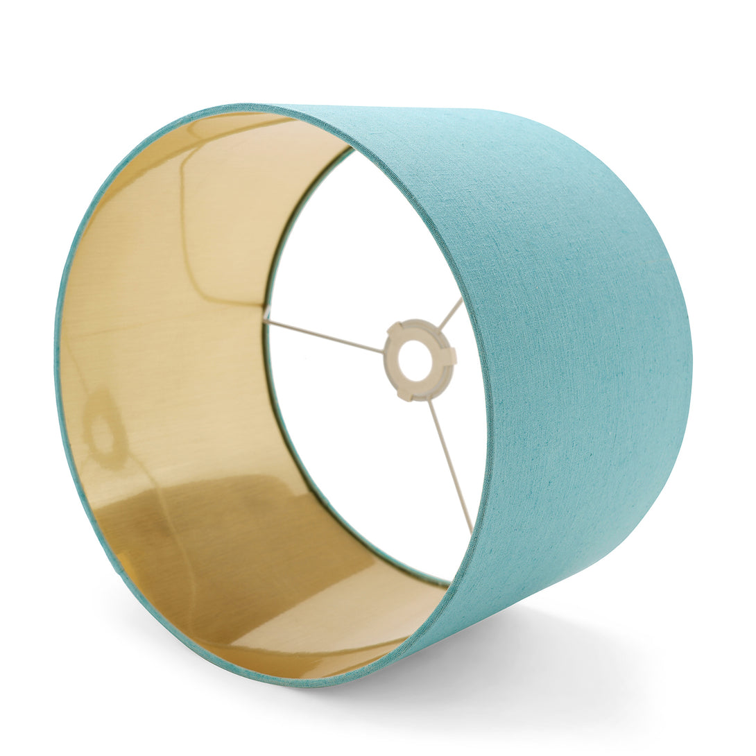 Shop Blue Linen Lamp Shade with Gold Lining (without stand) - at Best ...