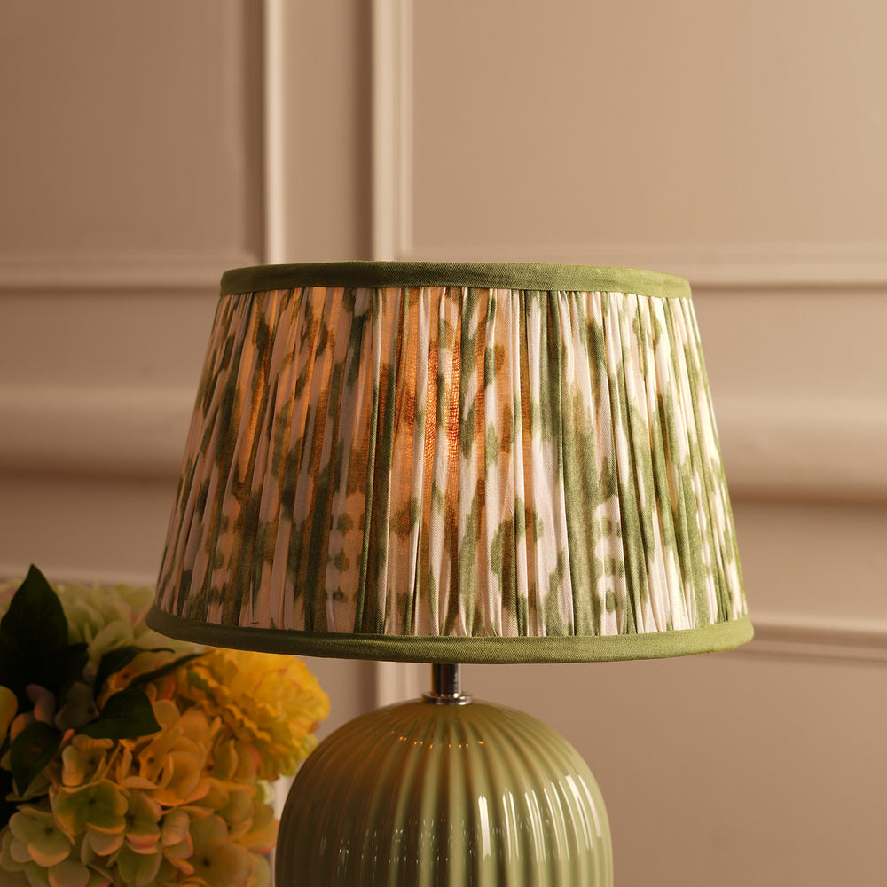 Green Ikat Print Cotton Lamp Shade (without stand)