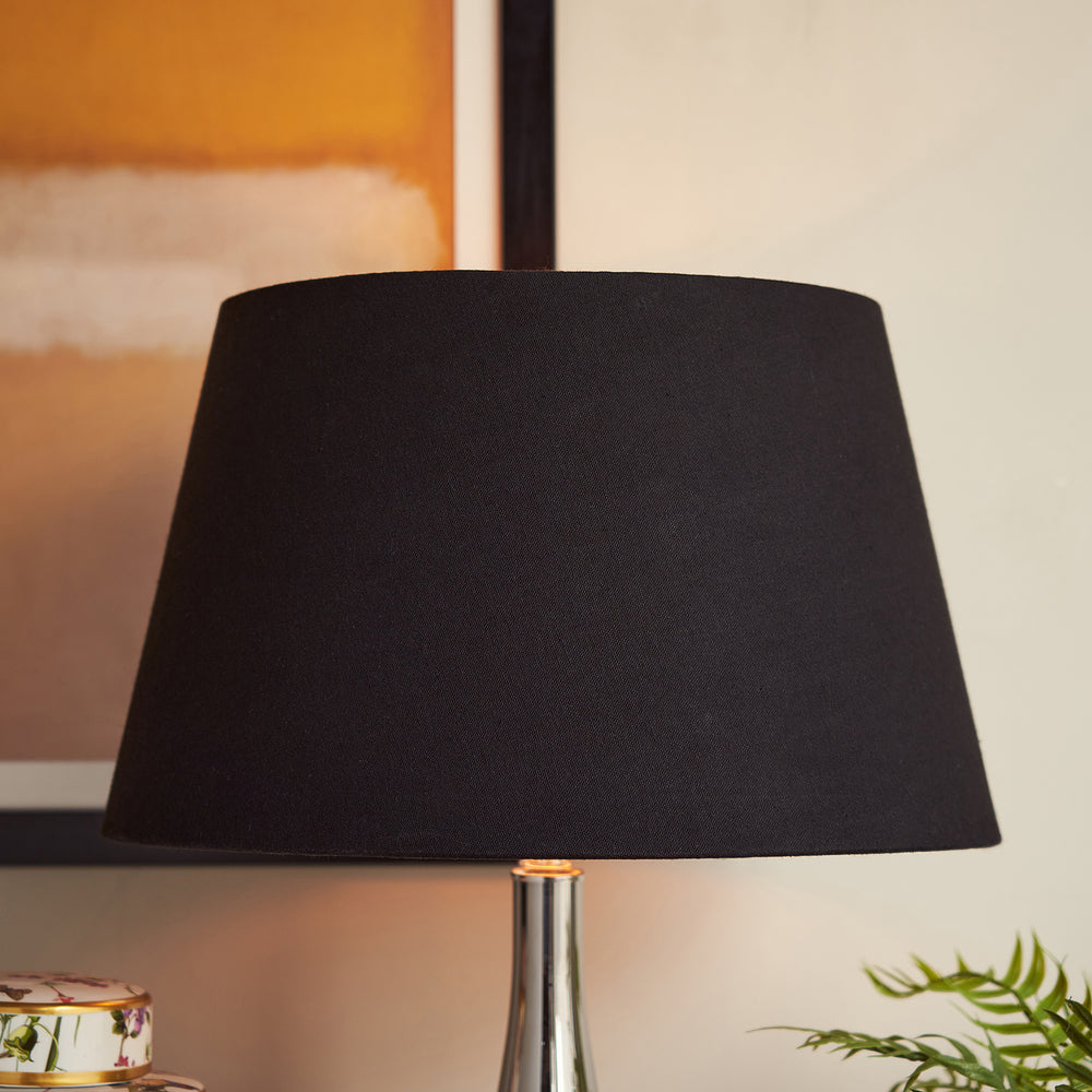 Black Lamp Shade with Lining  (without stand) - Large