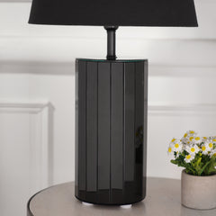 Black Glass Table Lamp Stand - Large (without shade)