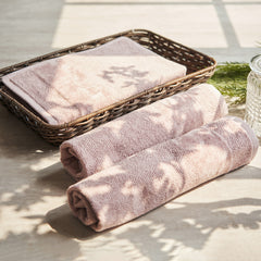Set Of 4 Beige Cotton Hand Towels