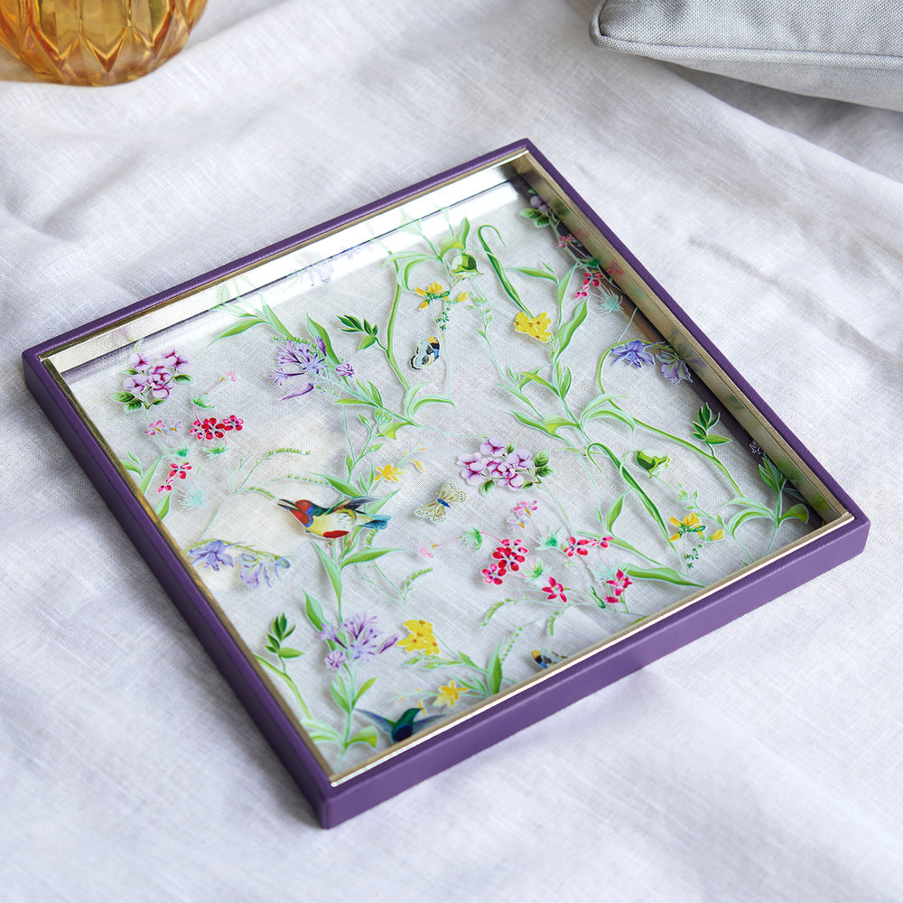 Purple Glass Printed Platter