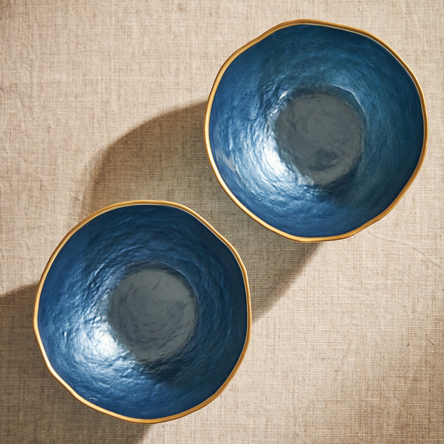 Shop Set of 2 Blue Dune Glass Side Bowls - at Best Price Online in India