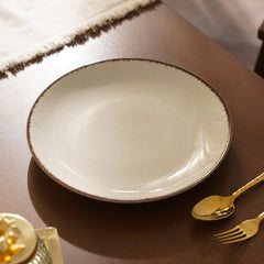 Beige Porcelain Dessert Plate