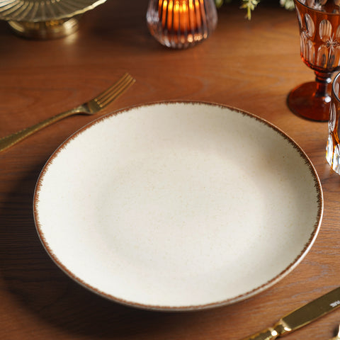 Beige Porcelain Dinner Plate