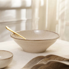Beige Porcelain Serving Bowl - Large