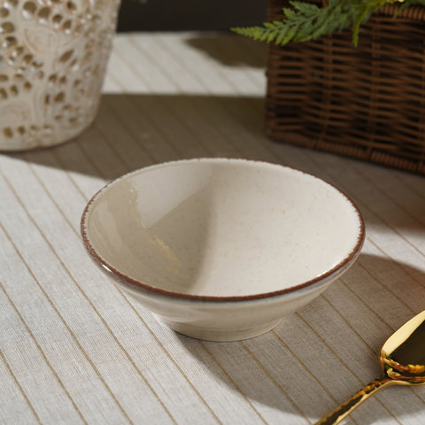 Beige Porcelain Serving Bowl - Small