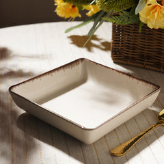 Beige Square Porcelain Platter - Large