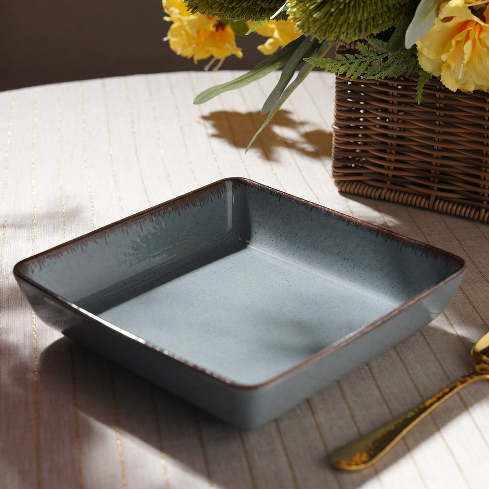 Blue Square Porcelain Platter - Large