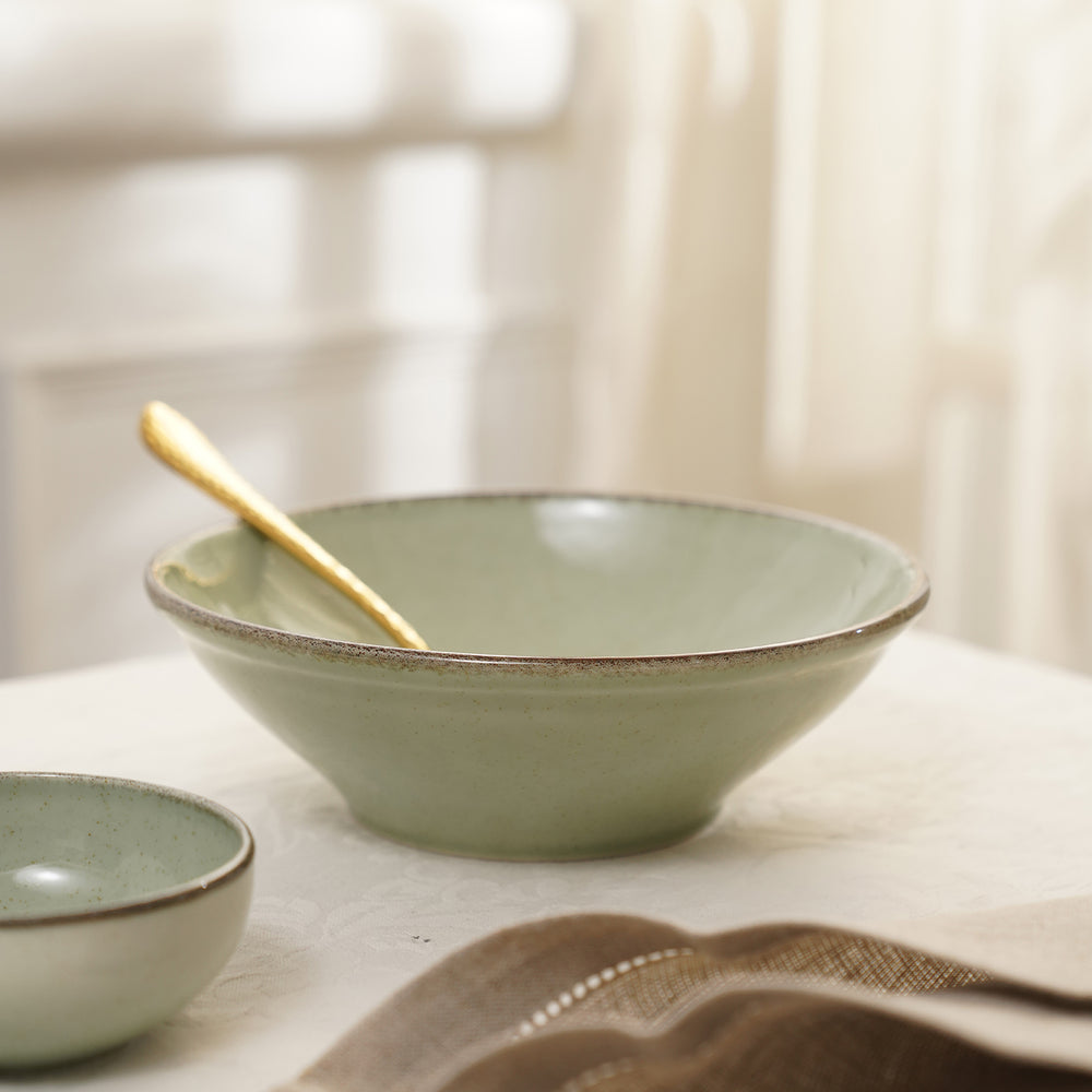 Mint Green Porcelain Serving Bowl - Large
