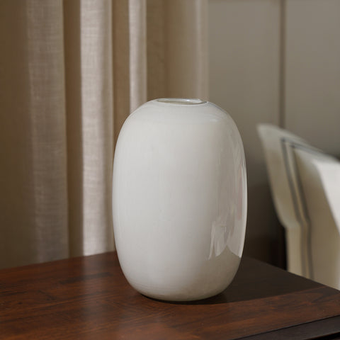 Grey Round Glass Vase - Large