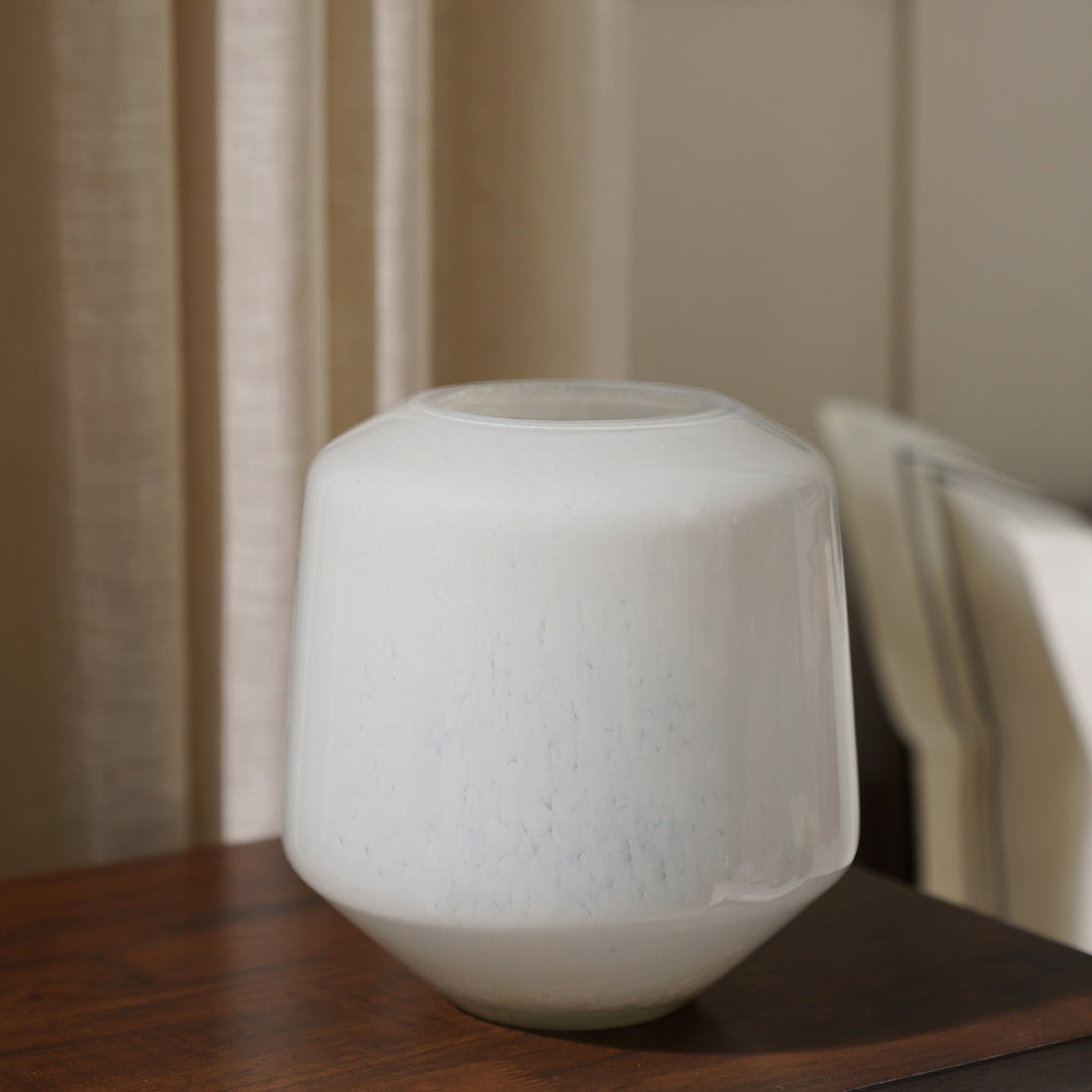 Grey Round Glass Vase - Small